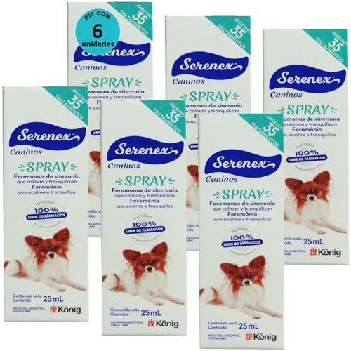 Serenex Spray 25ml Para Cães Kit Com 6 unidades